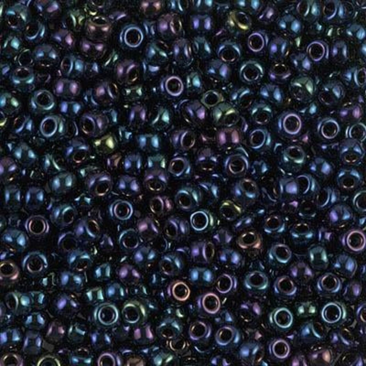 Miyuki 8 Round Seed Bead, 8-452, Metallic Dark Blue Iris, 10 grams